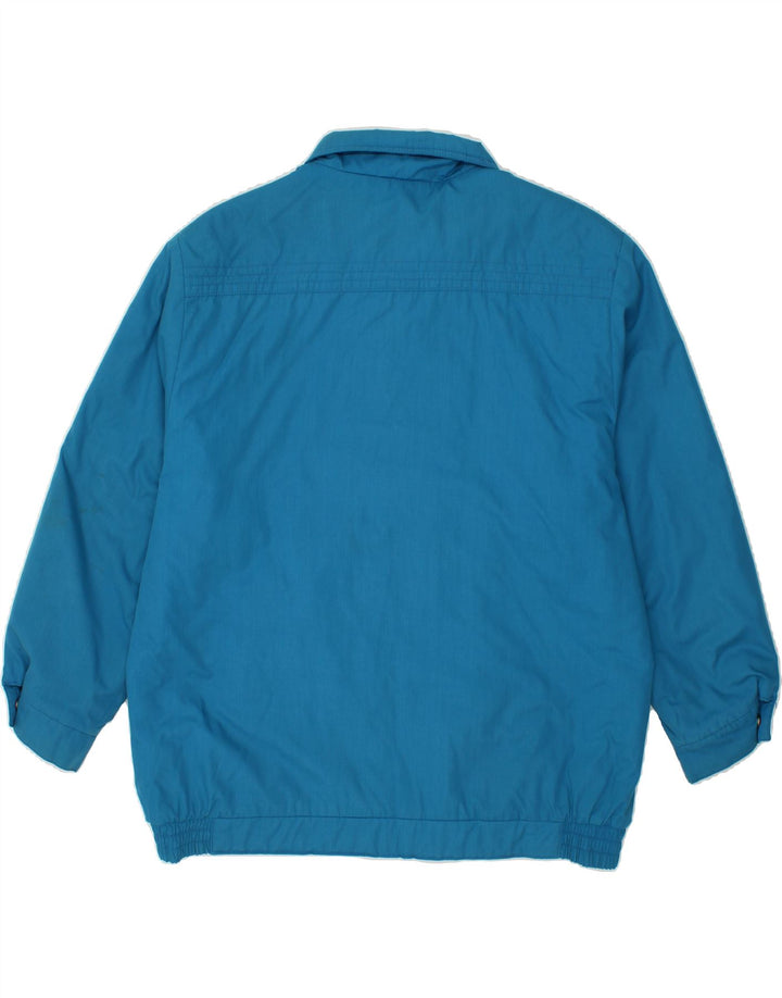 VINTAGE Womens Windbreaker Jacket UK 16 Large Blue Polyester Vintage Vintage and Second-Hand Vintage from Messina Hembry 