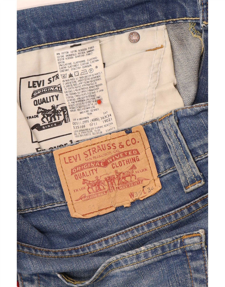Męskie jeansy Levi's 511 Slim W35 L31 Niebieska bawełna