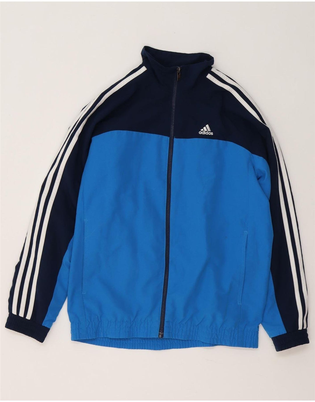 Adidas Chłopięca Climalite Dresowa Topowa Kurtka 13-14 Lat Niebieska Kolorblokowa