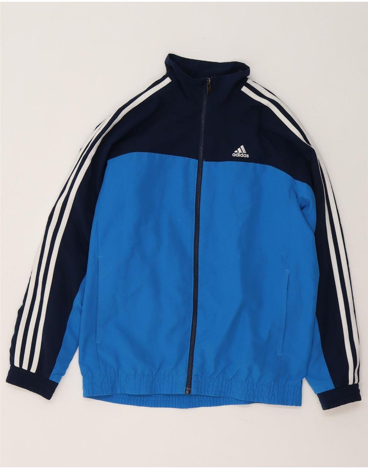 Adidas Chłopięca Climalite Dresowa Topowa Kurtka 13-14 Lat Niebieska Kolorblokowa