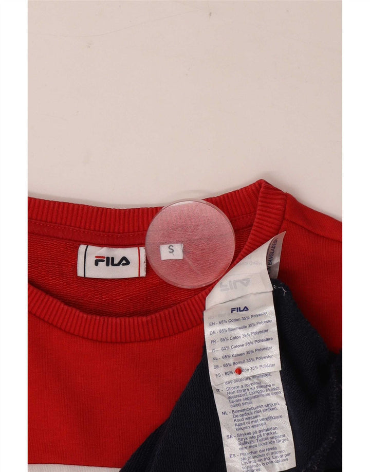Damska bluza Fila Graphic Oversize Sweter UK 10 Small Red Colorblock