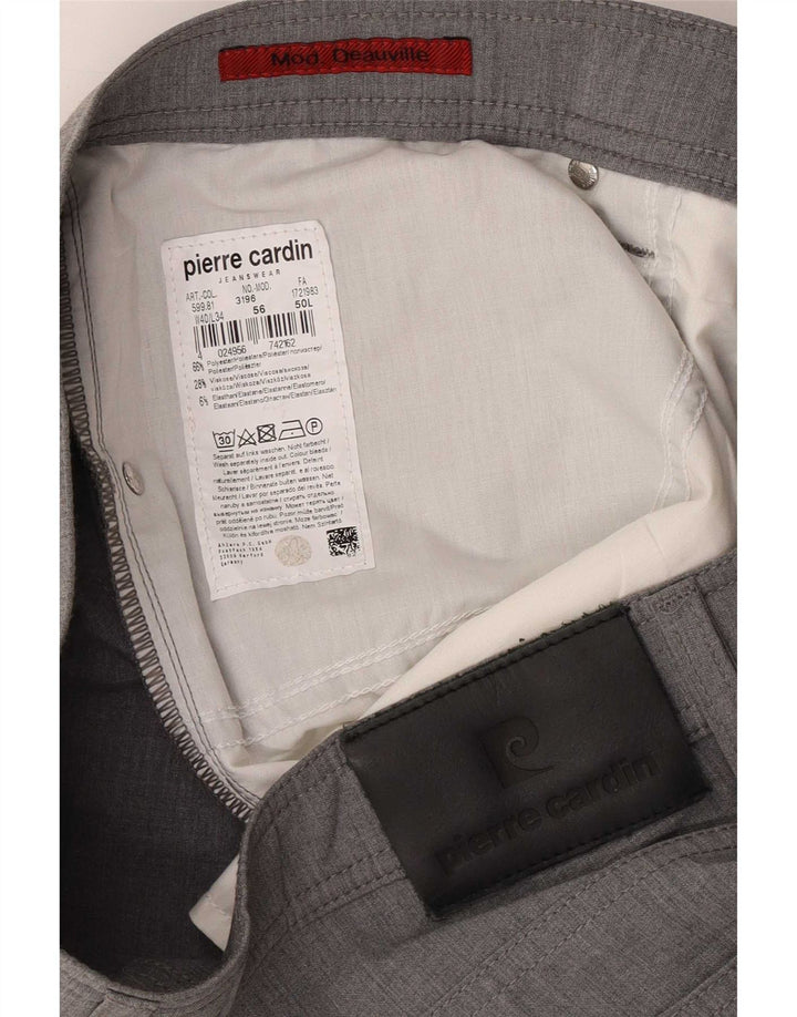 Męskie proste spodnie codzienne Pierre Cardin W40 L30 Szary poliester