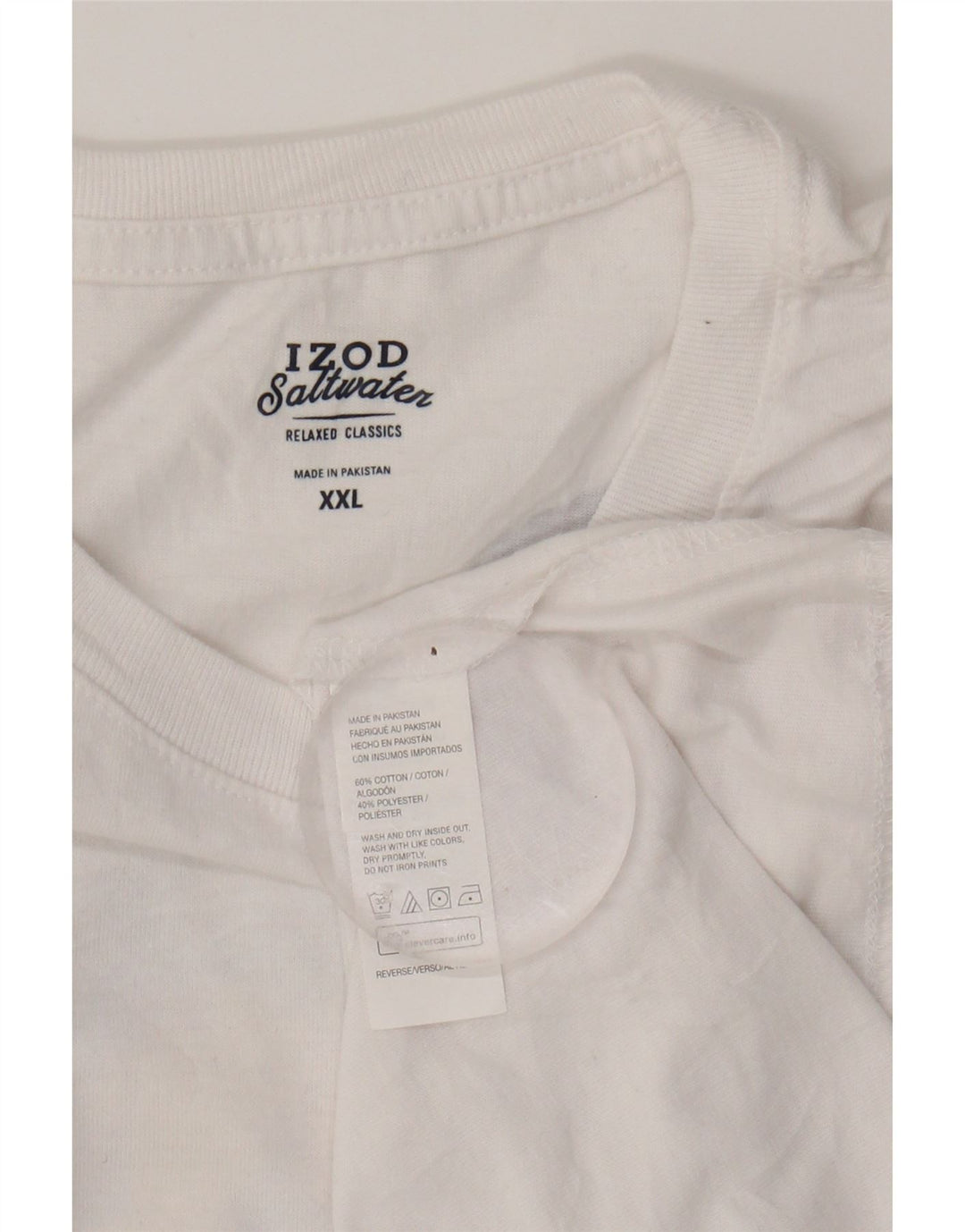 IZOD Mens Relaxed Classics Graphic T-Shirt Top 2XL White Cotton Vintage Izod and Second-Hand Izod from Messina Hembry 