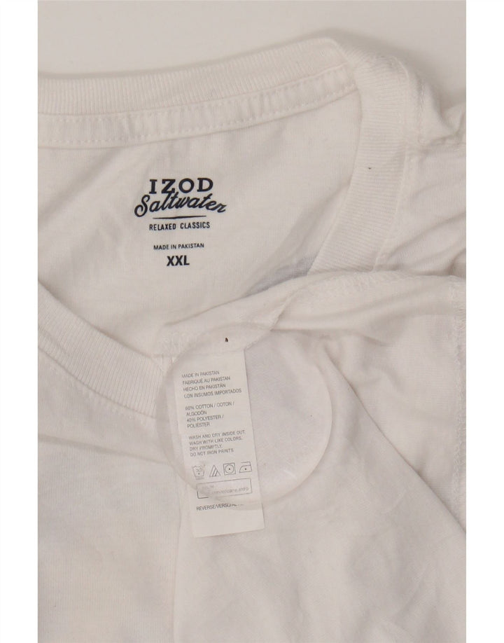 IZOD Mens Relaxed Classics Graphic T-Shirt Top 2XL White Cotton Vintage Izod and Second-Hand Izod from Messina Hembry 