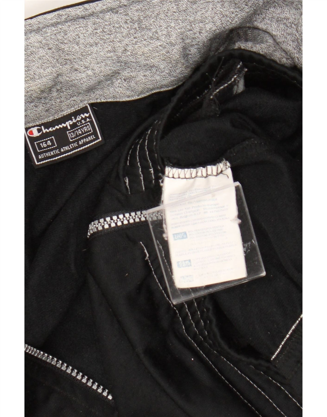 Chłopięca kurtka dresowa Champion, 13-14 lat, czarny poliester z blokami kolorów