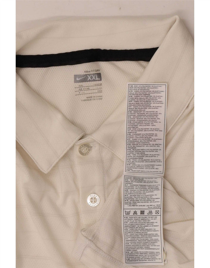 Męska koszulka polo Nike UK 47/48 2XL, poliester w białe paski