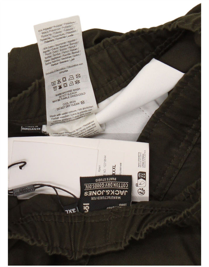 Męskie proste spodnie cargo Jack & Jones 3XL W46 L31 Khaki Poliester
