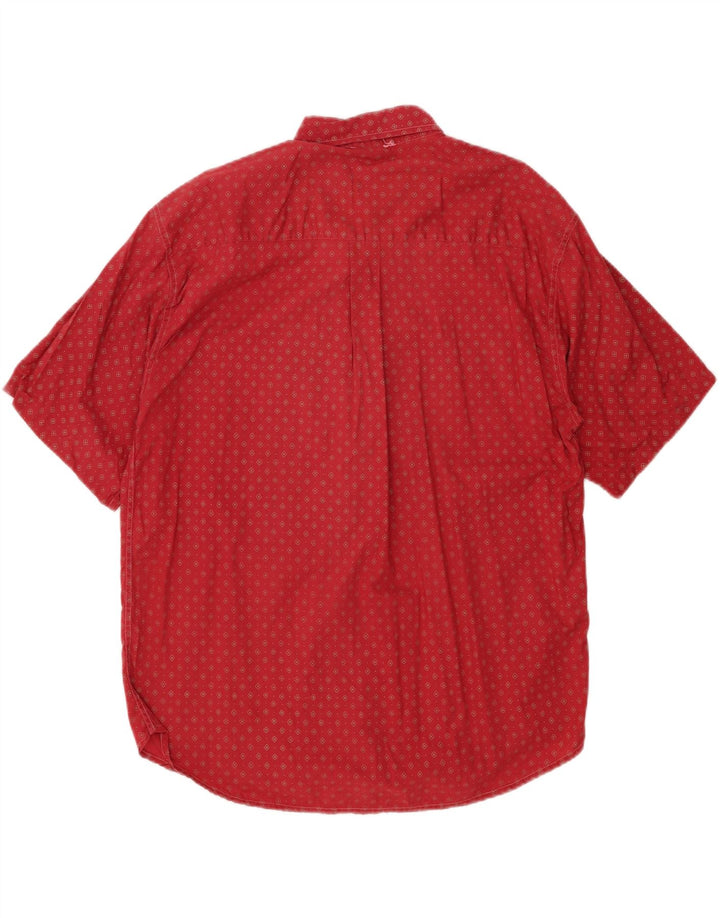 DIMENSIONS Mens Short Sleeve Shirt XL Red Spotted Cotton Vintage Dimensions and Second-Hand Dimensions from Messina Hembry 