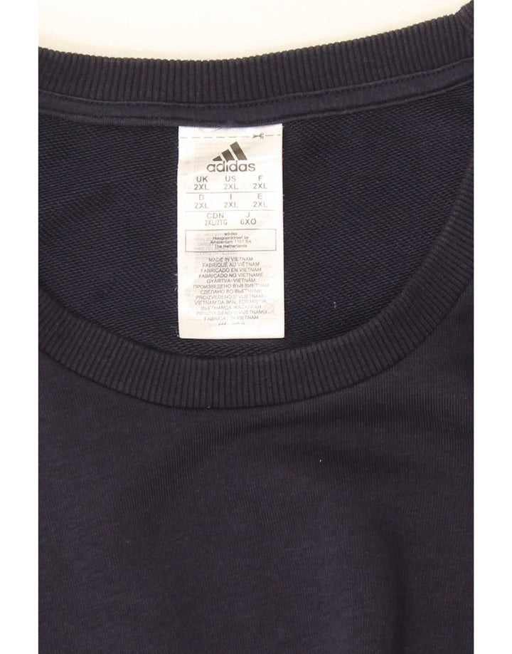 Adidas Męska Bluza Sweter 2XL Granatowa Bawełna