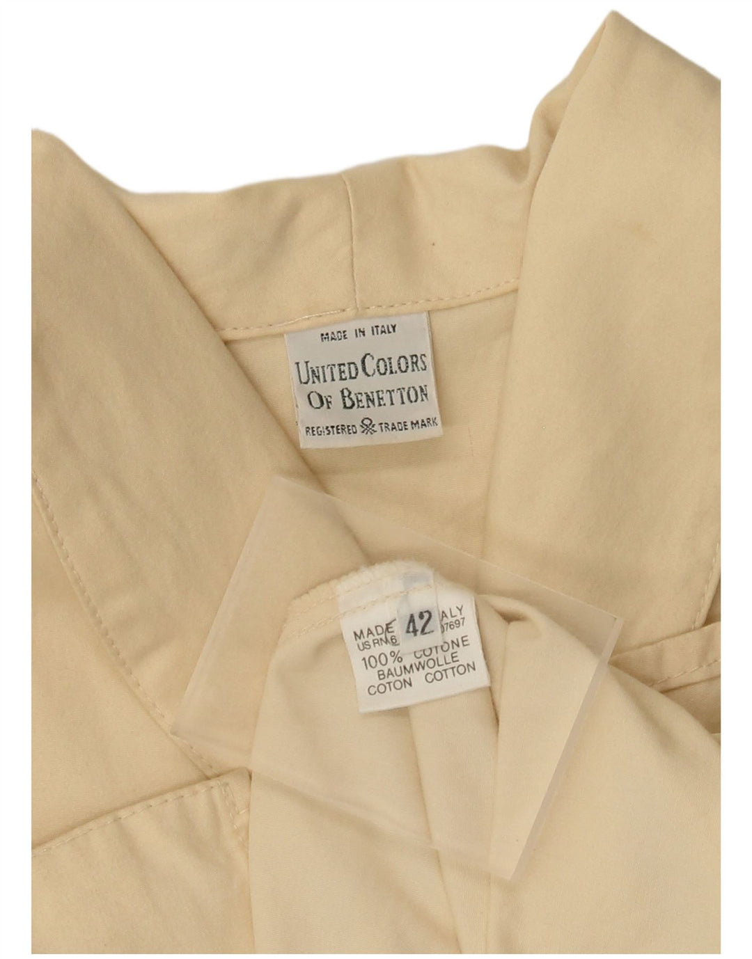 Damski płaszcz oversize Benetton IT 42 w kolorze średniego beżu, bawełniany