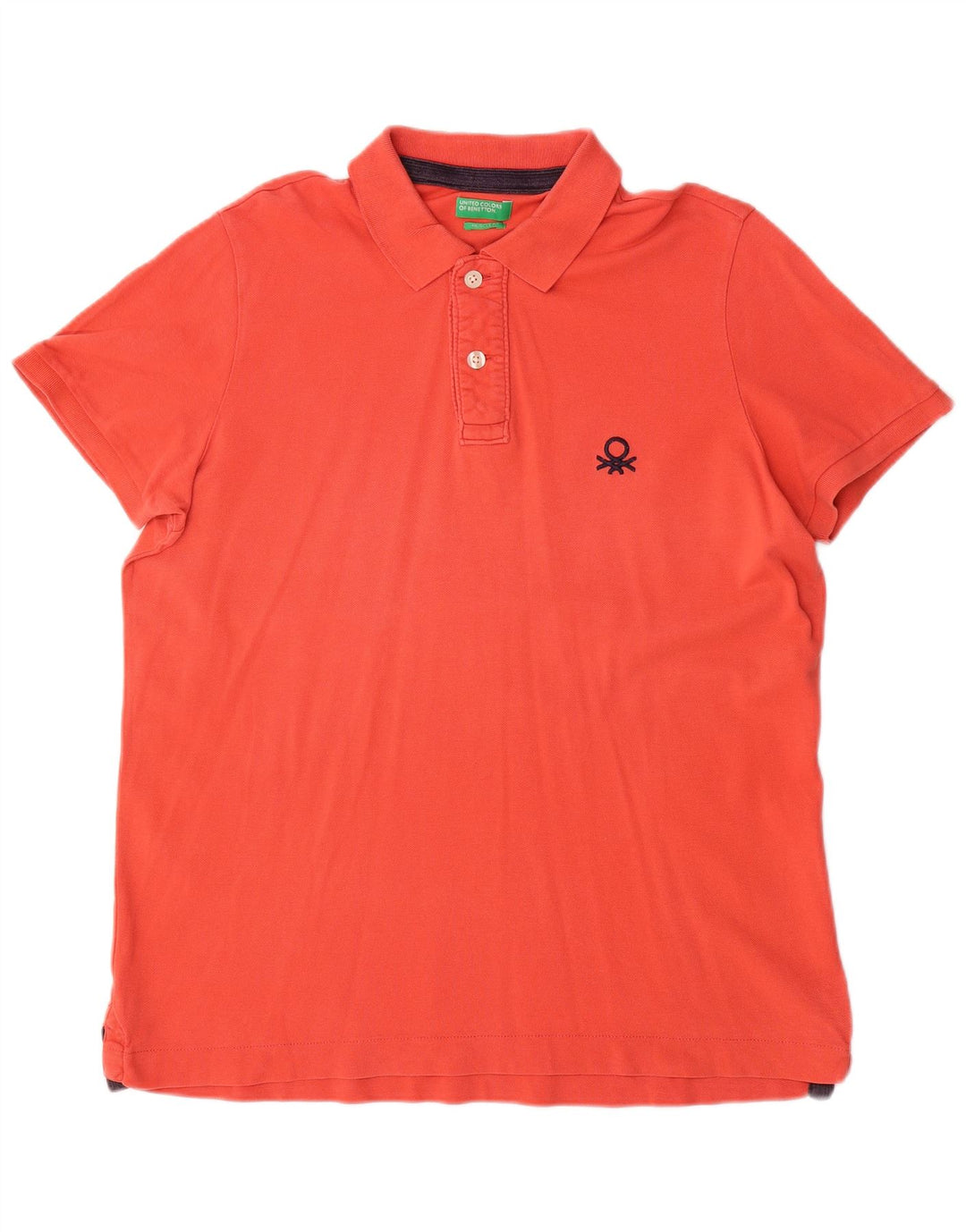 Męska koszulka polo Benetton Muscle Fit XL, pomarańczowa, bawełniana