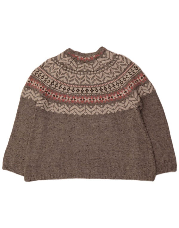 Marks & Spencer Damski sweter z okrągłym dekoltem w kształcie płatków śniegu, UK 18 XL, szary