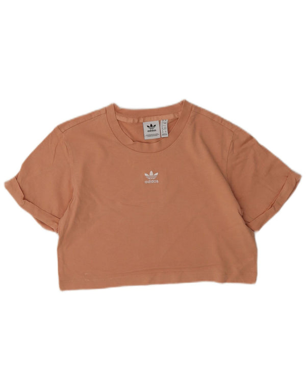 Damska koszulka Adidas Crop Top UK 4 XS Pomarańczowa bawełna