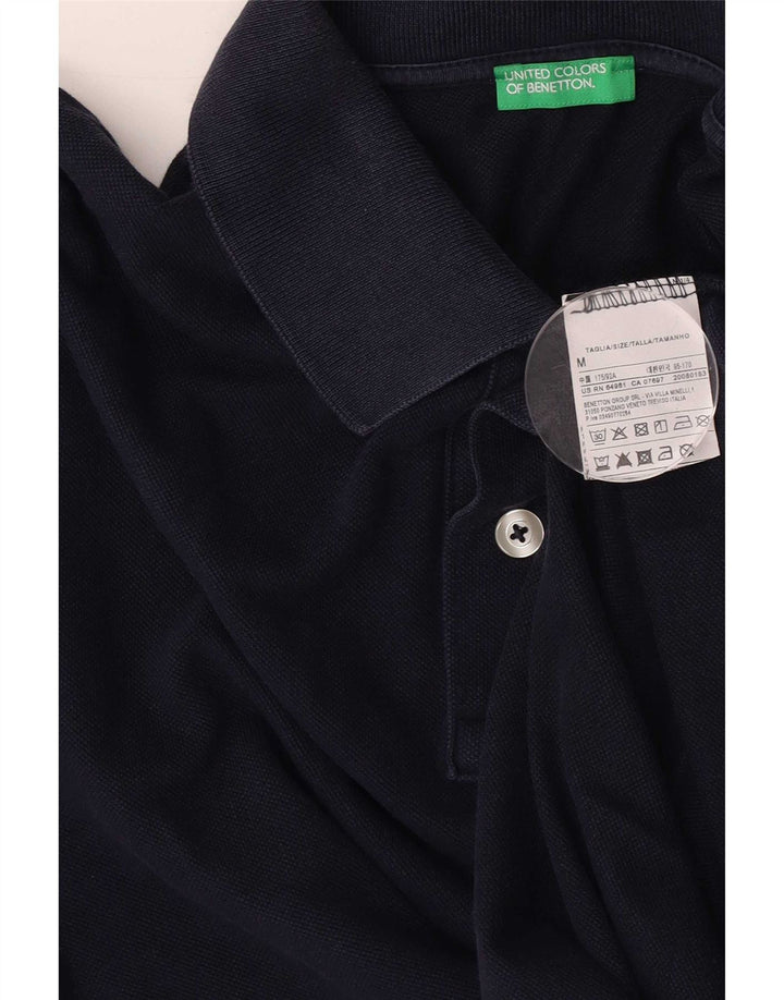 Męska koszulka polo Benetton, średnia, granatowa, bawełniana