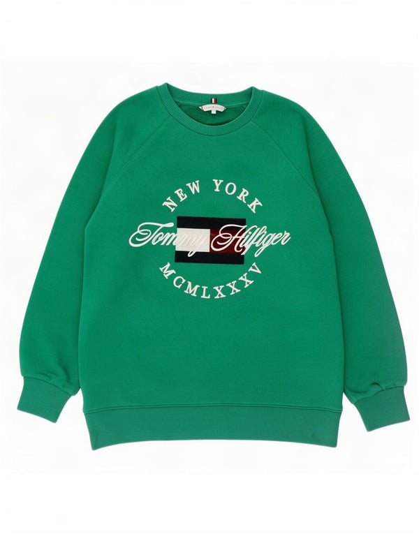Męska bluza z grafiką Tommy Hilfiger, mała, zielona bawełna