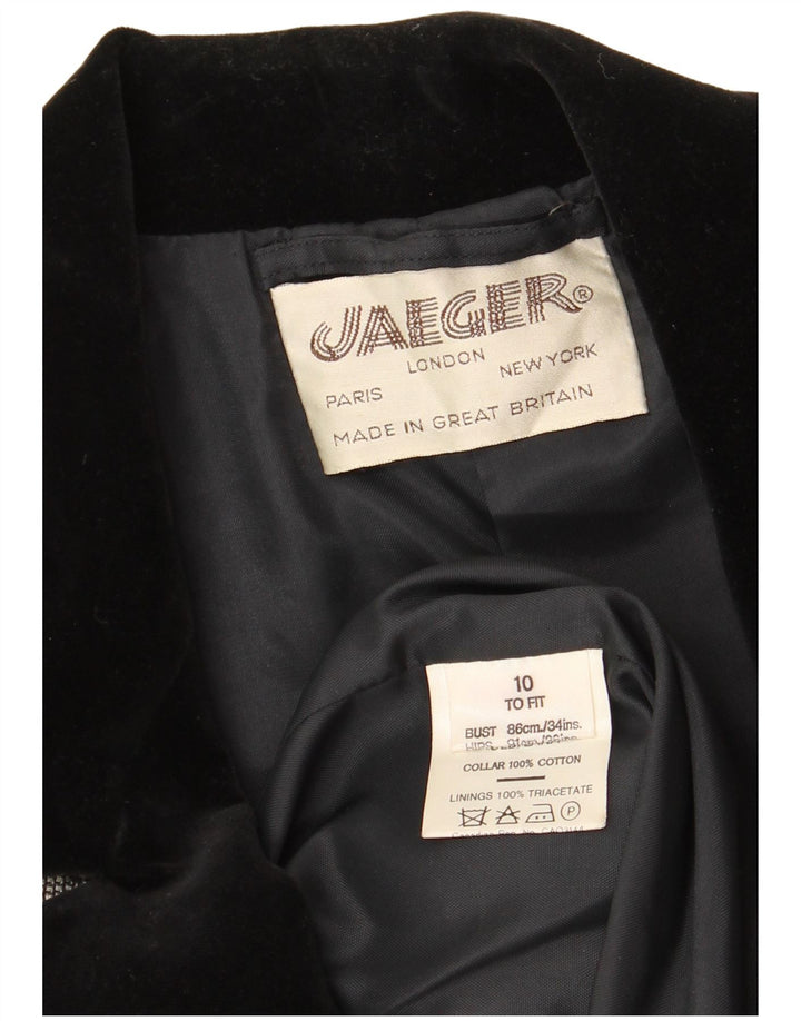 Damska marynarka Jaeger zapinana na 1 guzik, UK 10, mała, szara, bawełniana krata