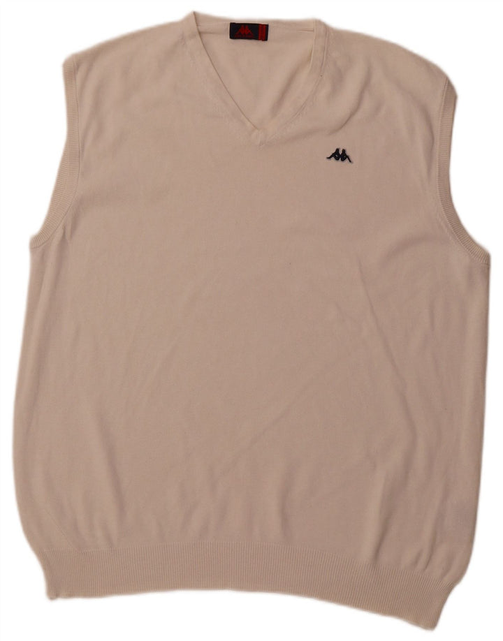 Męski podkoszulek KAPPA z kamizelką 2XL w kolorze złamanej bieli, bawełniany