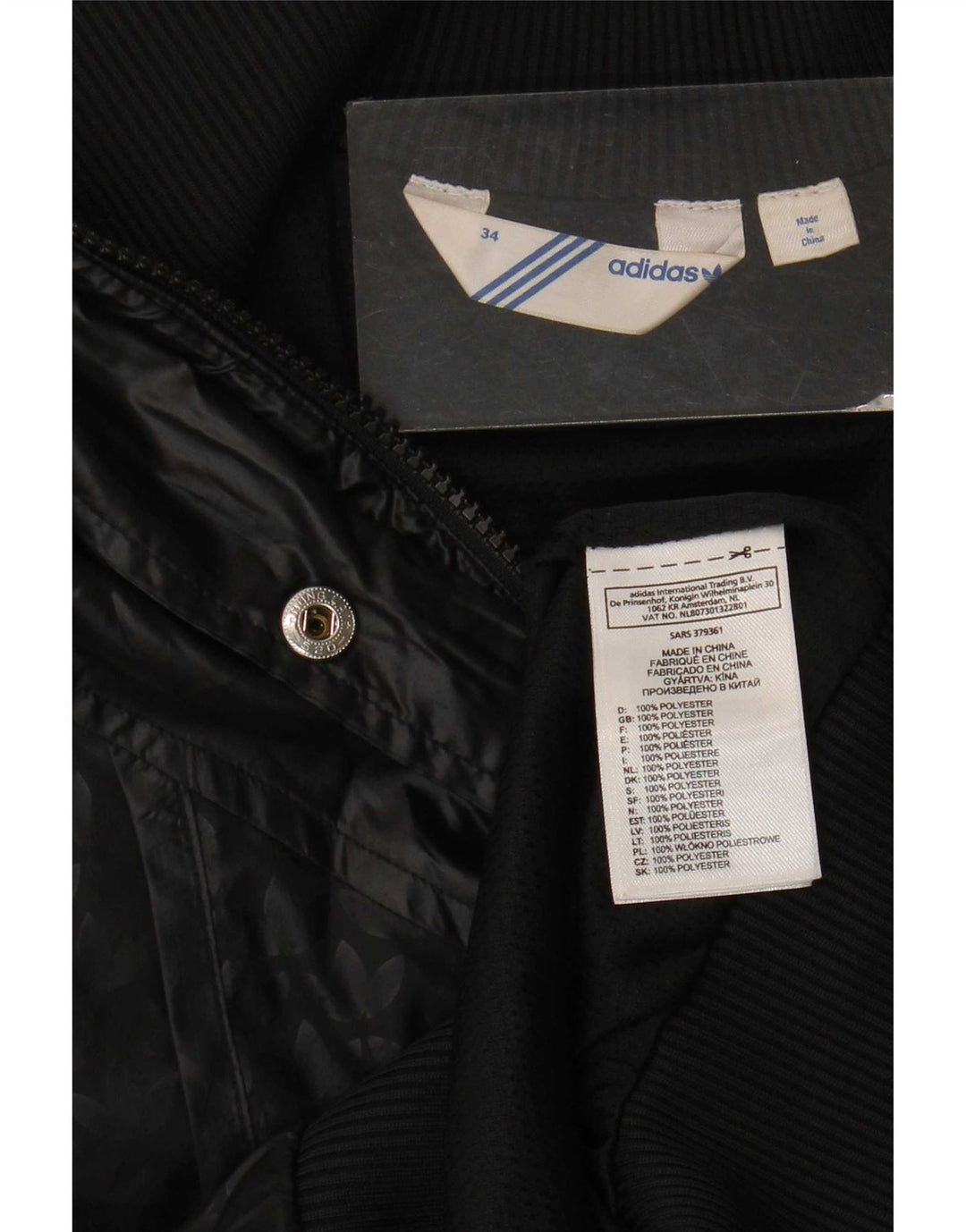Damska kurtka dresowa Adidas Graphic EU 34 XS Czarny poliester