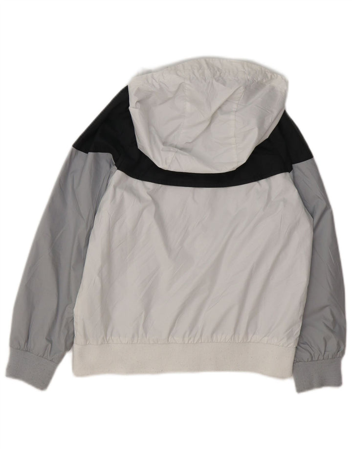 Chłopięca bluza dresowa z kapturem NIKE 7-8 lat XS, biała, z blokami kolorów