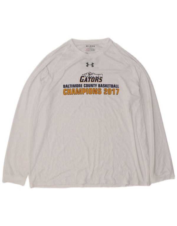 Męski top z grafiką UNDER ARMOUR z długim rękawem 2XL w kolorze białym