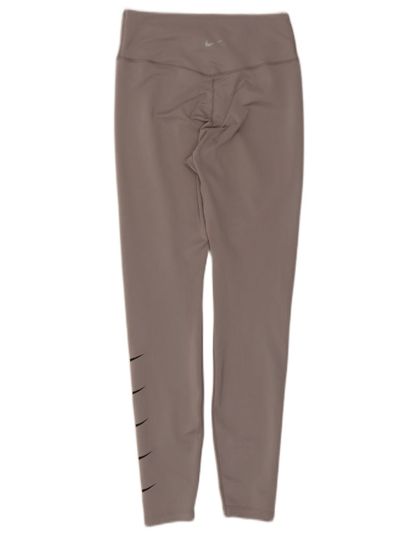 Damskie legginsy Nike Dri Fit Graphic UK 12, średnioszary, poliestrowy