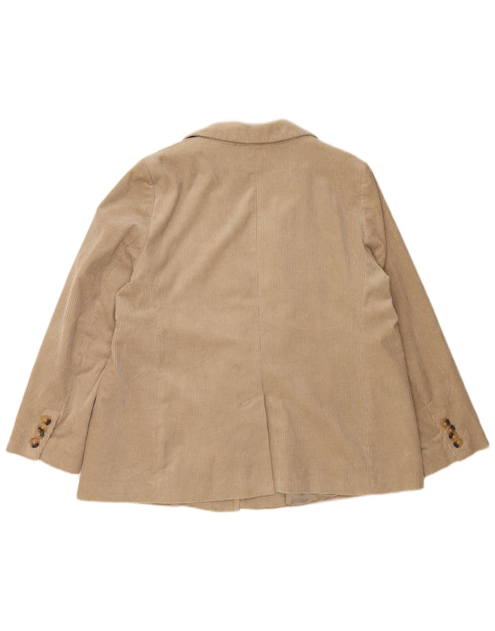 JAEGER Damska marynarka sztruksowa zapinana na 1 guzik UK 20 2XL Beżowa bawełna