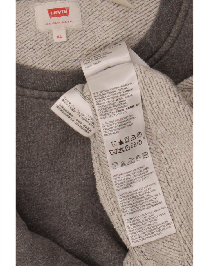 Męski sweter z grafiką Levi's XL, szary, bawełniany