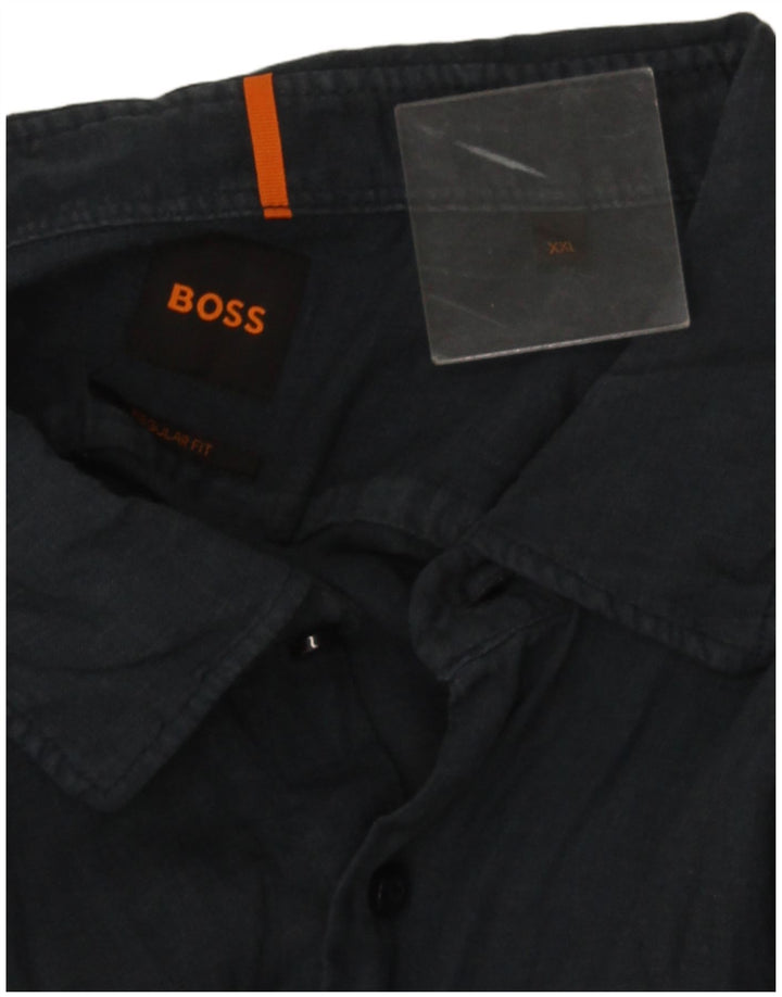 Koszula męska z krótkim rękawem i regularnym krojem Hugo Boss, 2XL, granatowa