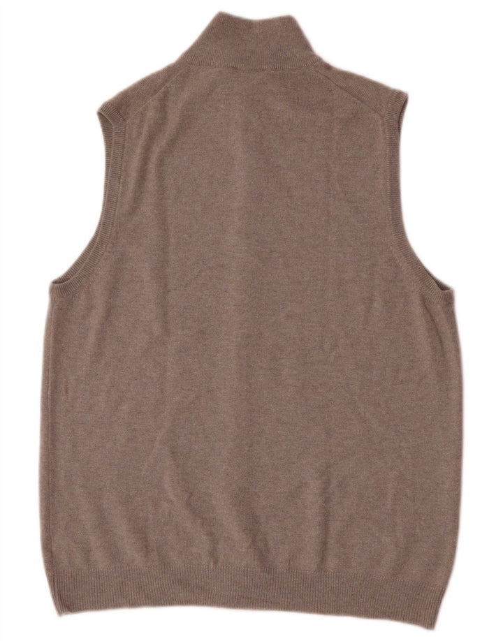 Męski sweter bez rękawów w stylu vintage, średnioszary, wełniany