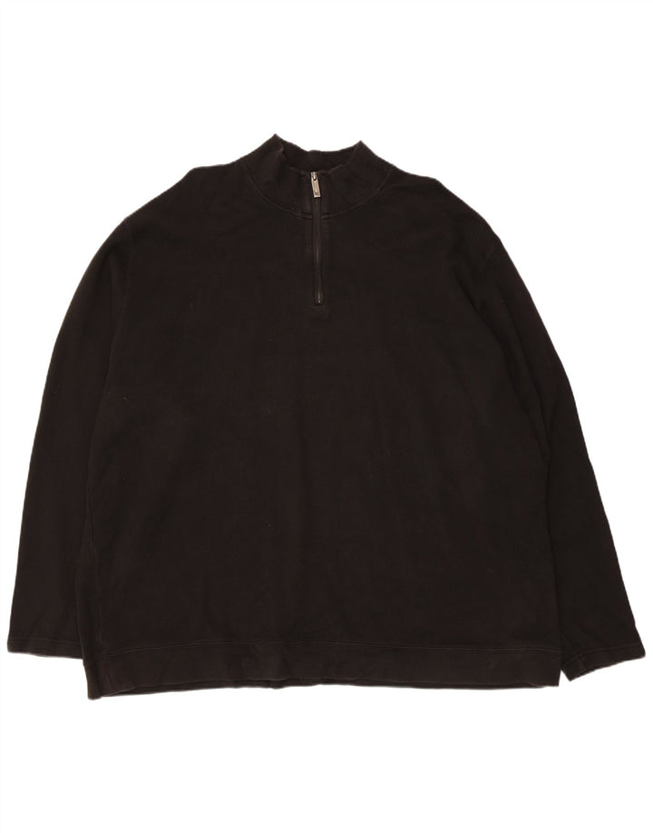 EDDIE BAUER Męski sweter z zamkiem błyskawicznym XL, czarny, bawełniany