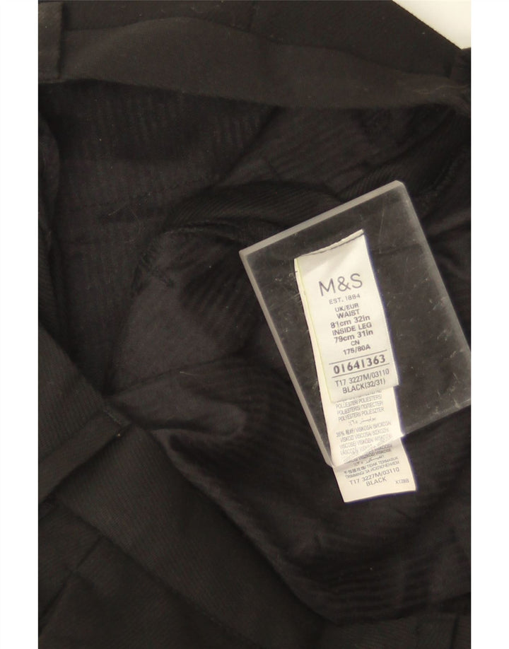 Damskie proste spodnie chino Marks & Spencer W32 L31 Czarny poliester