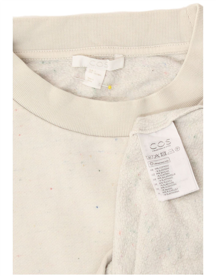 Cos Damska bluza oversize UK 10, mała, biała, nakrapiana bawełna