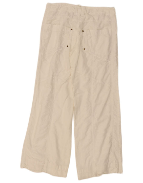 Damskie spodnie chino z szeroką nogawką Mexx UK 14 Large W34 L31 White Linen