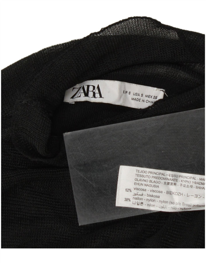 Damska prześwitująca bluzka Zara Top UK 10 Small Black Wiskoza