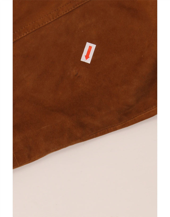 Męska zamszowa kurtka bomberka VINTAGE IT 58 4XL brązowa skóra