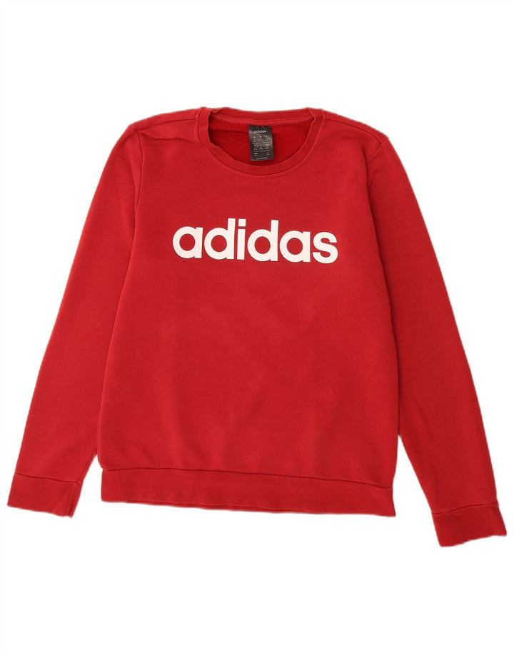 Damska bluza Adidas Graphic Jumper UK 12/14 Średnia czerwona bawełna