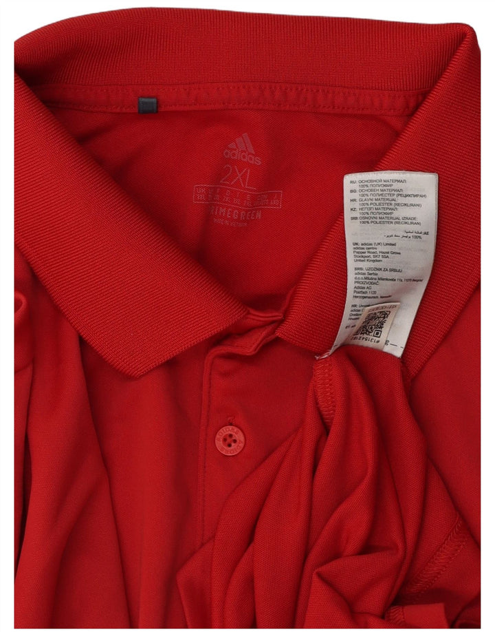 Męska koszulka polo ADIDAS 2XL, czerwona, poliester
