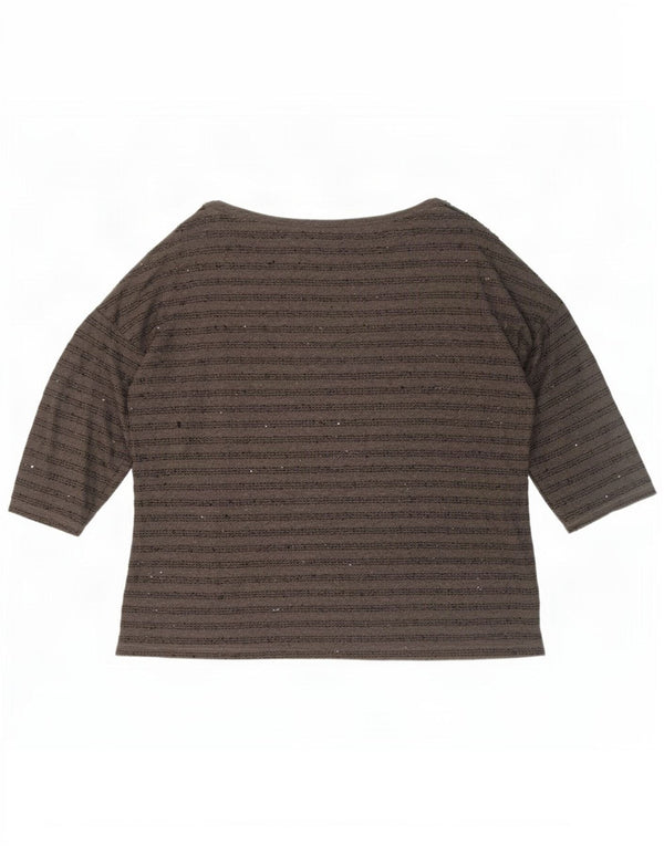 Top damski Zara z rękawem 3/4 UK 20 2XL, szary, poliestrowy w paski
