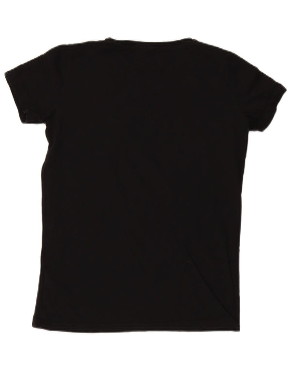 Damska koszulka oversize z grafiką TRUSSARDI JEANS Top UK 2 2XS czarna