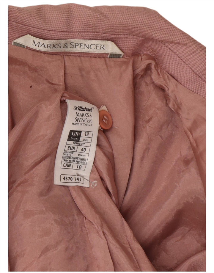 Marks & Spencer Damska marynarka z rękawem 3/4, UK 12, średni róż