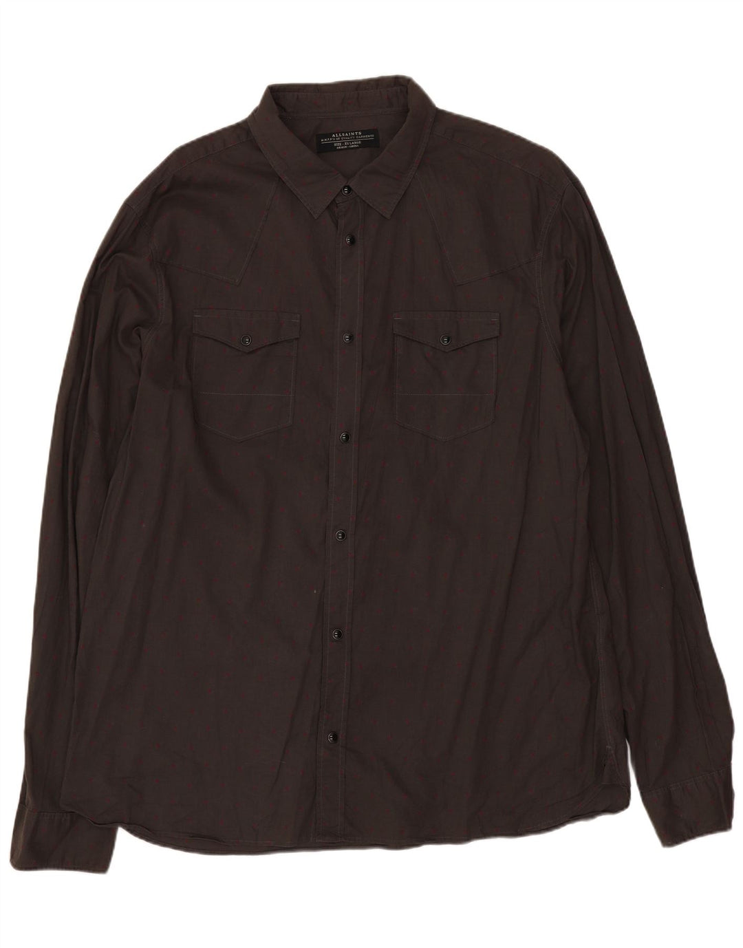 Koszula męska All Saints 2XL, szara, bawełniana w cętki