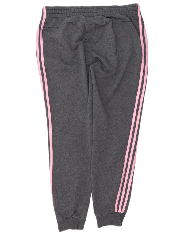 Damskie spodnie dresowe ADIDAS Joggers UK 16/18, duże, szare nakrapiane