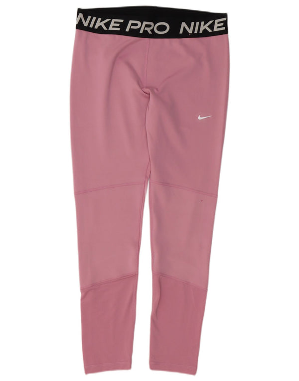 Damskie legginsy Nike Dri Fit Graphic UK 18 XL, różowe, poliestrowe