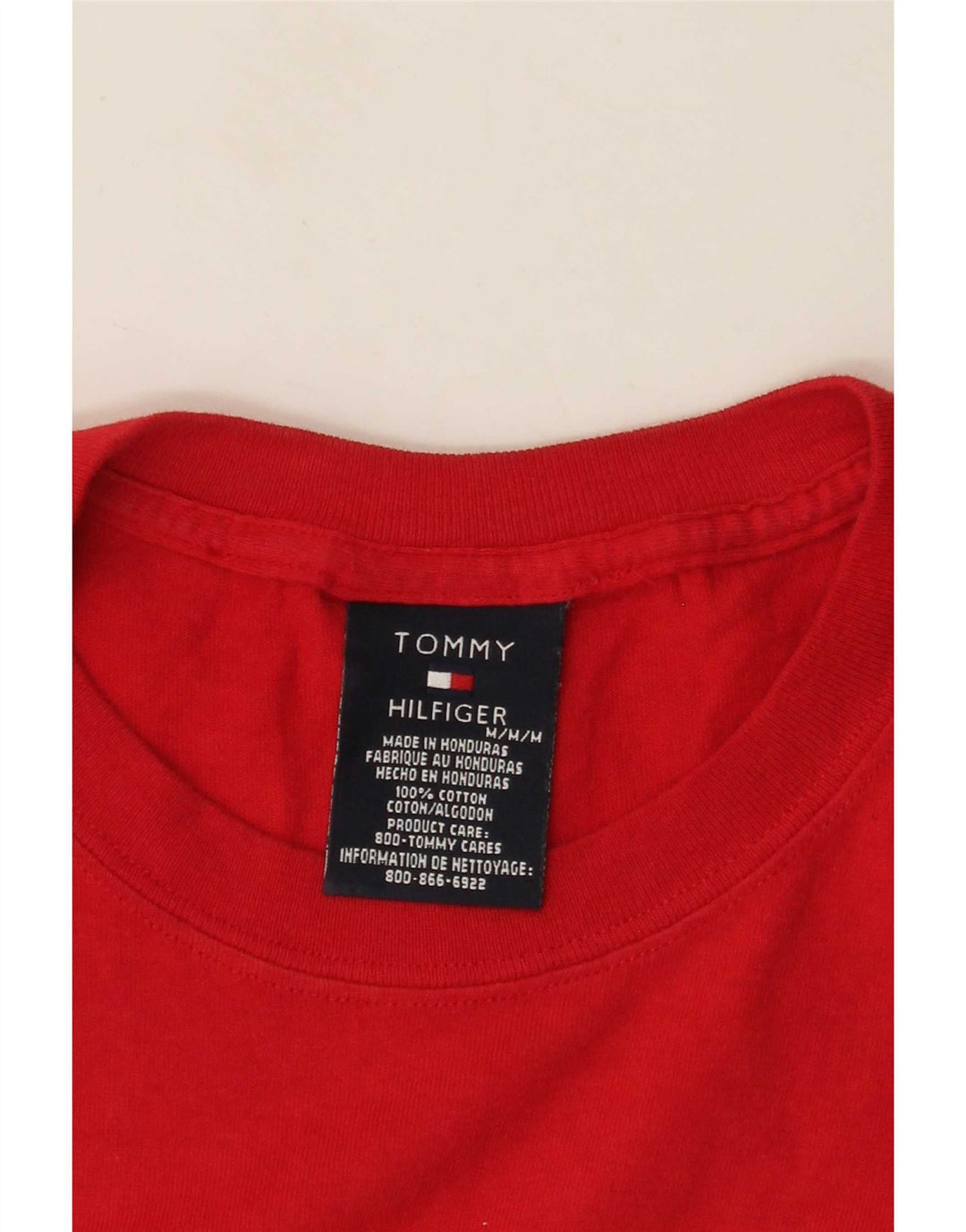 Męska koszulka z grafiką Tommy Hilfiger, bawełniana, średnia czerwona