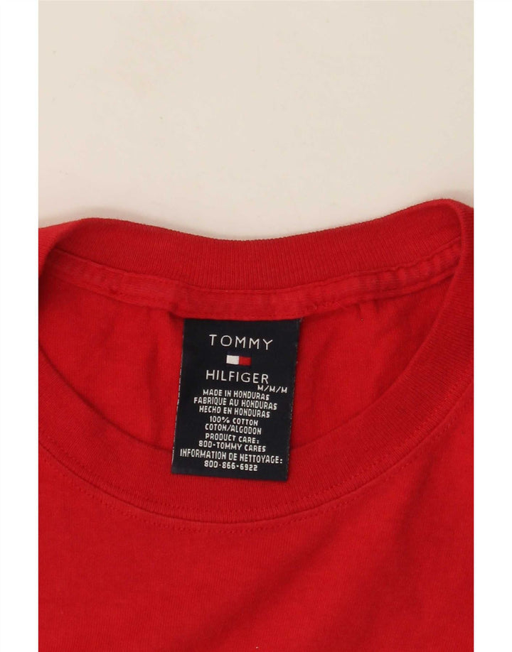 Męska koszulka z grafiką Tommy Hilfiger, bawełniana, średnia czerwona