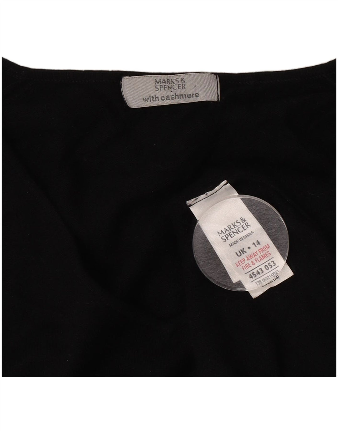 Marks & Spencer Damski sweter z dekoltem w kształcie litery V, UK 14, średni czarny