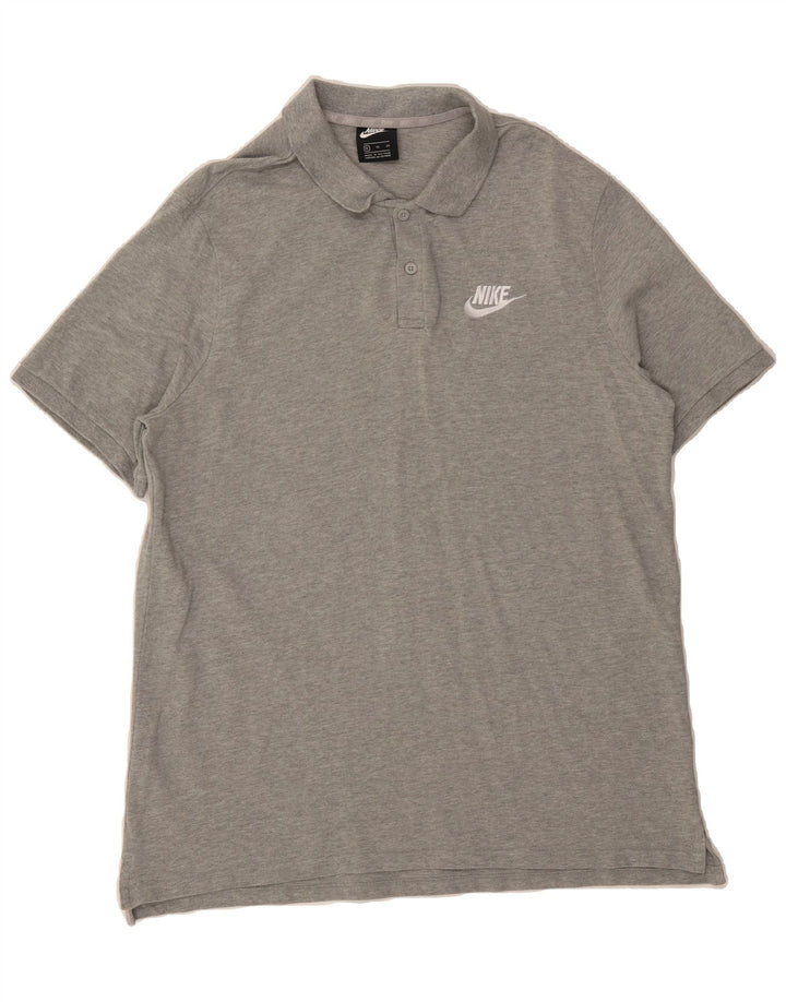 NIKE Mens Big & Tall Polo Shirt XL Grey Cotton Vintage Nike and Second-Hand Nike from Messina Hembry 