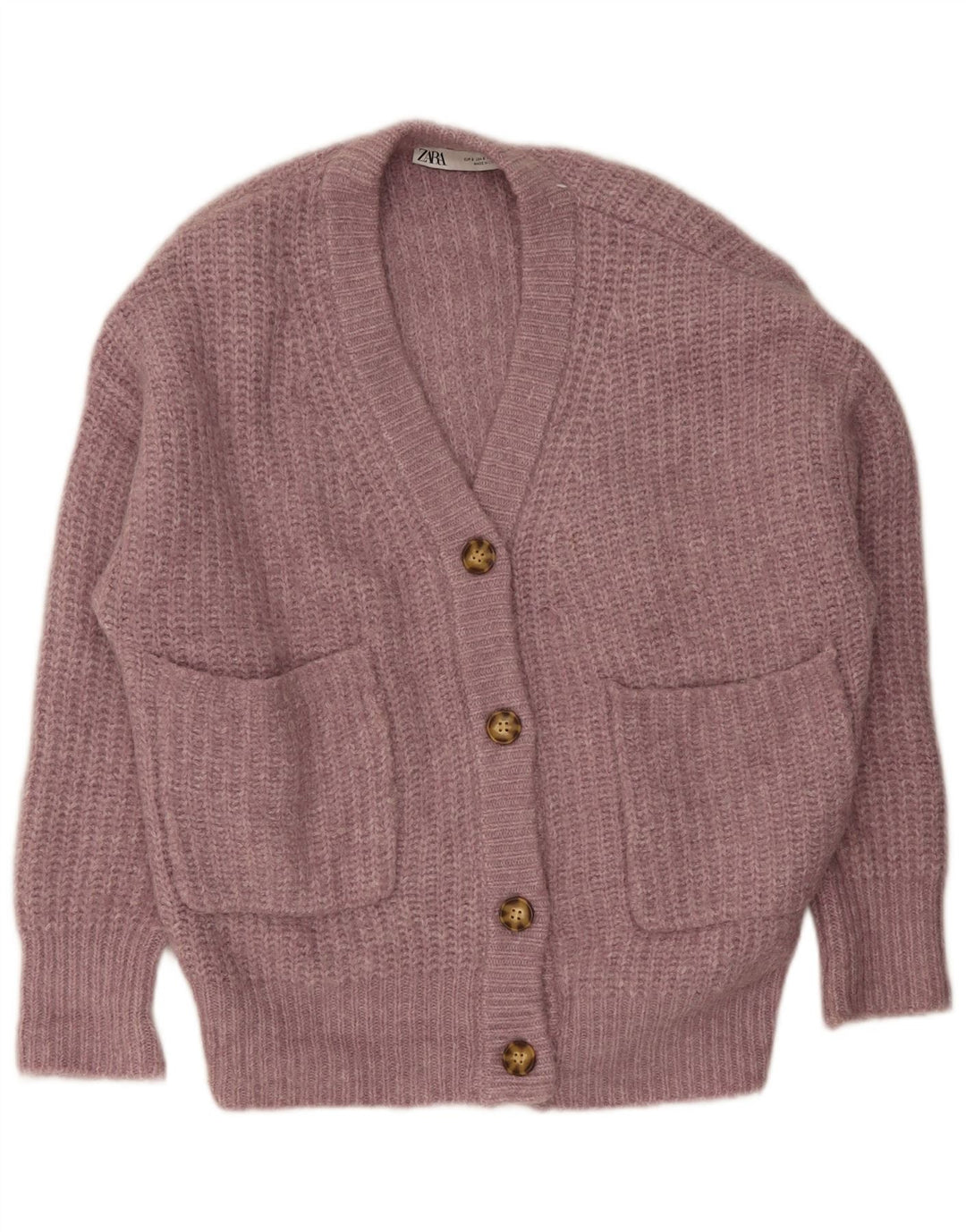 Damski sweter oversize Zara UK 10, mały, różowy