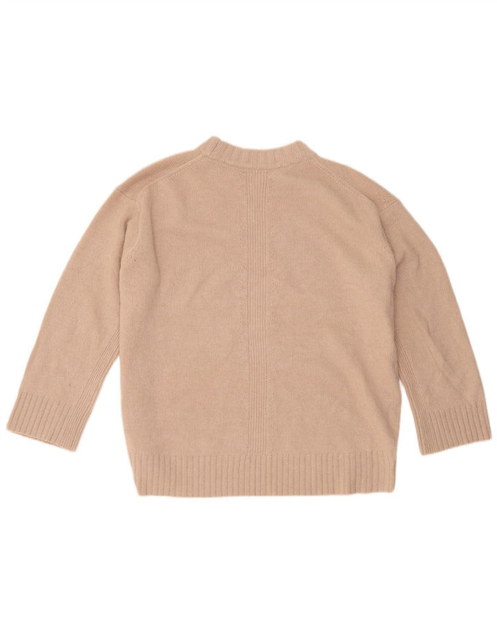 Damski sweter oversize Reiss z okrągłym dekoltem UK 10 Small Beżowa wełna
