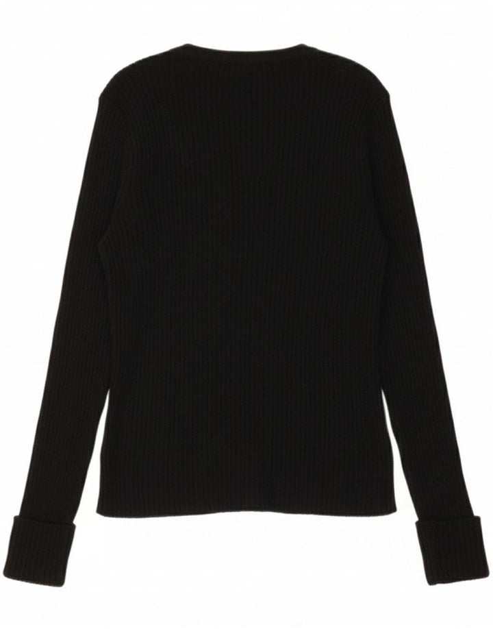 PENNY PULL Womens Cardigan Sweater UK 12 Medium Black Wool